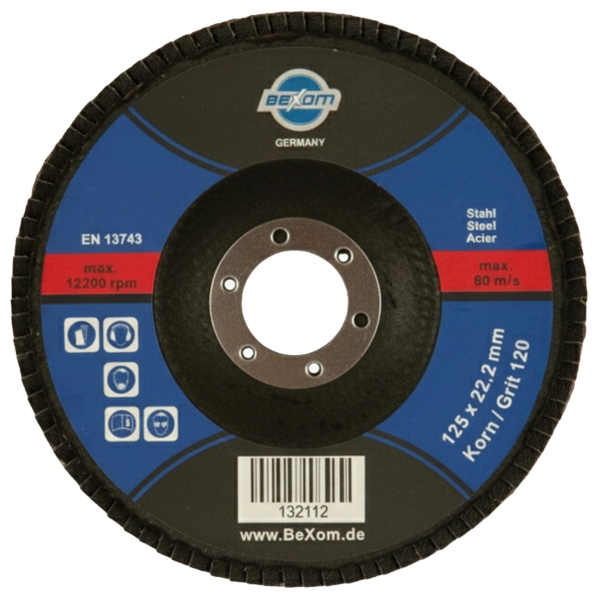 Fächerscheiben 125mm für Metall und Stahl Körnung 120